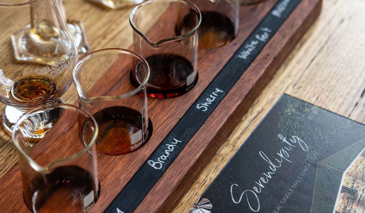 Tasting paddle at Callington Mill